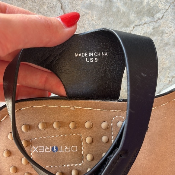 NEW Ortorex Black Wedge Sandals size 9 - Picture 2 of 8